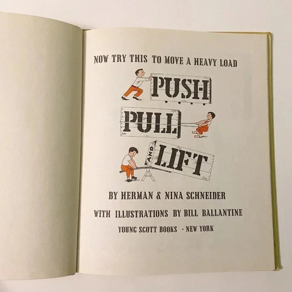 Vintage 1947 Push Pull And  Lift by Herman & Nina Schneider Ex Library Book HC - Picture 5 of 11